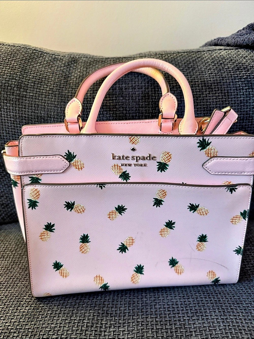 kate spade Pineapple Print Satchel in Pink